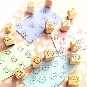Stempel Koala Einhorn Stempel Kugelfisch Kanarienvogel mini Tier Stempel