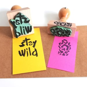 Stempel stay wild, Leoparden Muster Stempel