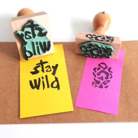 Stempel stay wild, Leoparden Muster Stempel