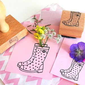 Stempel Gummistiefel Herbst Regenwetter