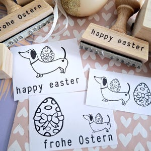 timbro bassotto uovo di Pasqua buona Pasqua primavera