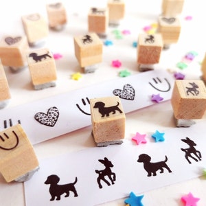 Stempel mini hart stempel hert teckel stempel dier smiley afbeelding 1