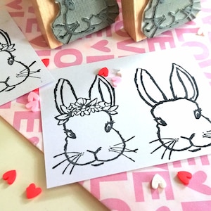 Stempel Hase Junge und Mädchen