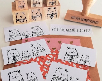 Stamp Bear Family Christmas Winter