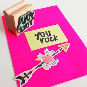 Stempel you rock,  Freunde Stempel, Motivation Stempel, Stempel Freundschaft, Holzstempel Text, Bullet Journal Stempel, Typo Stempel