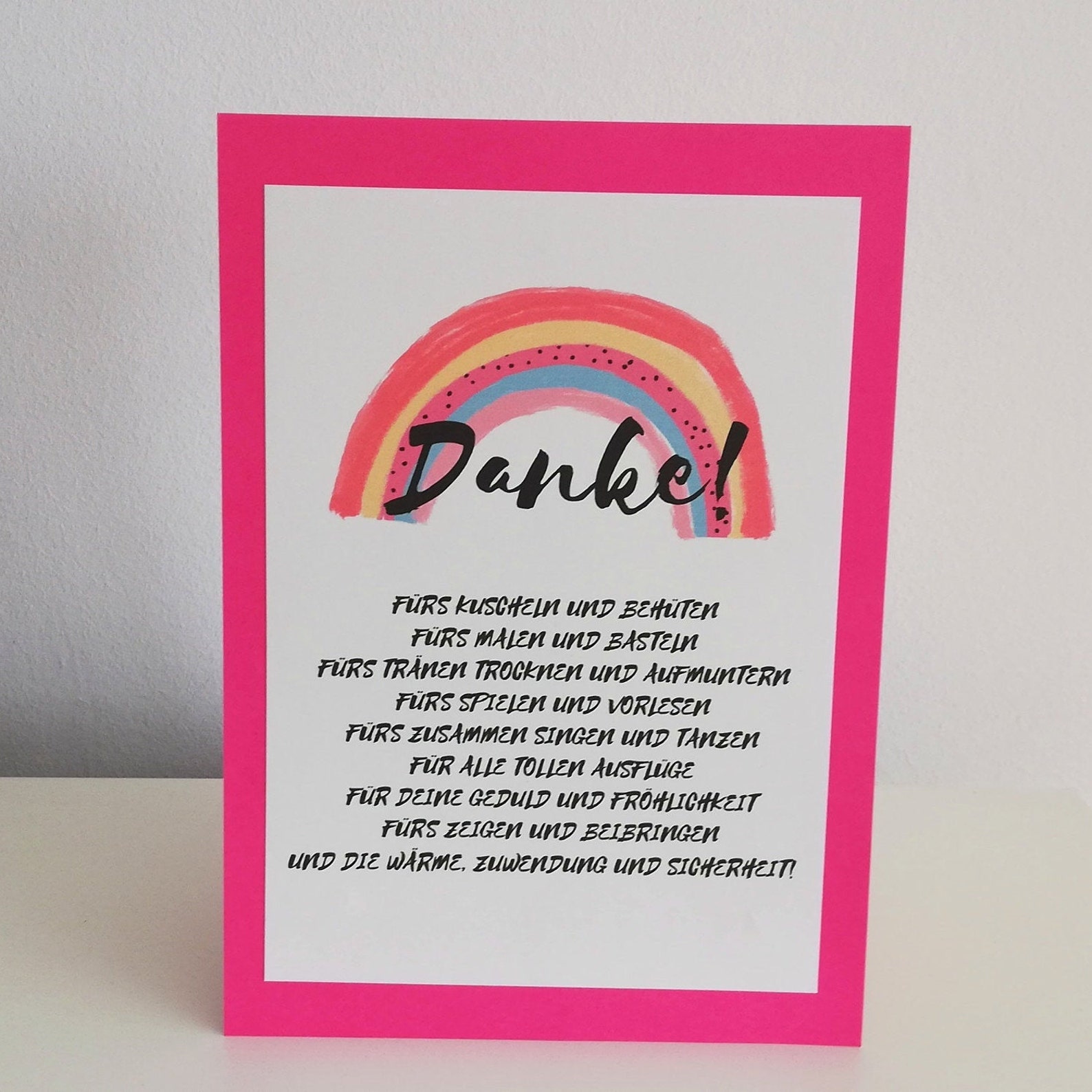 Kindergarten Abschiedskarte A5 pinke Regenbogen Karte Etsy