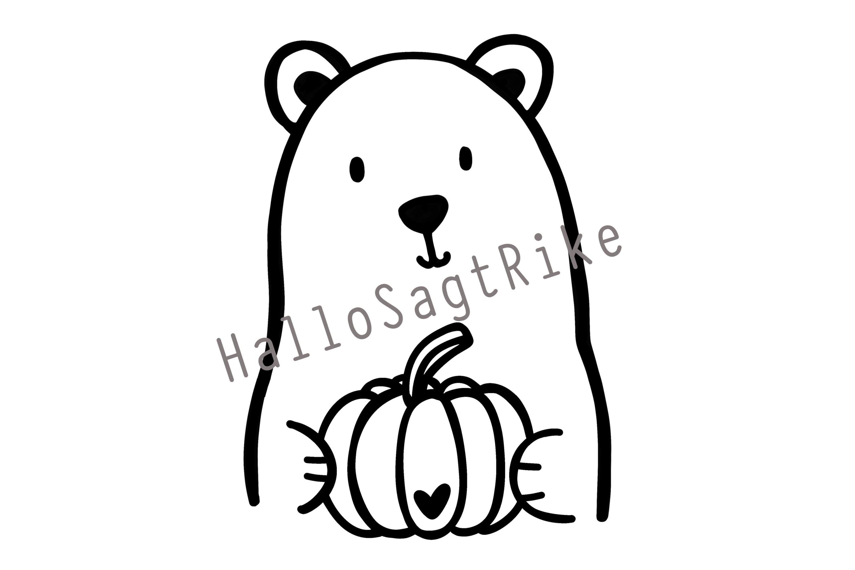 Bear Pumpkin Plotter File Autumn Lettering SVG Digital - Etsy