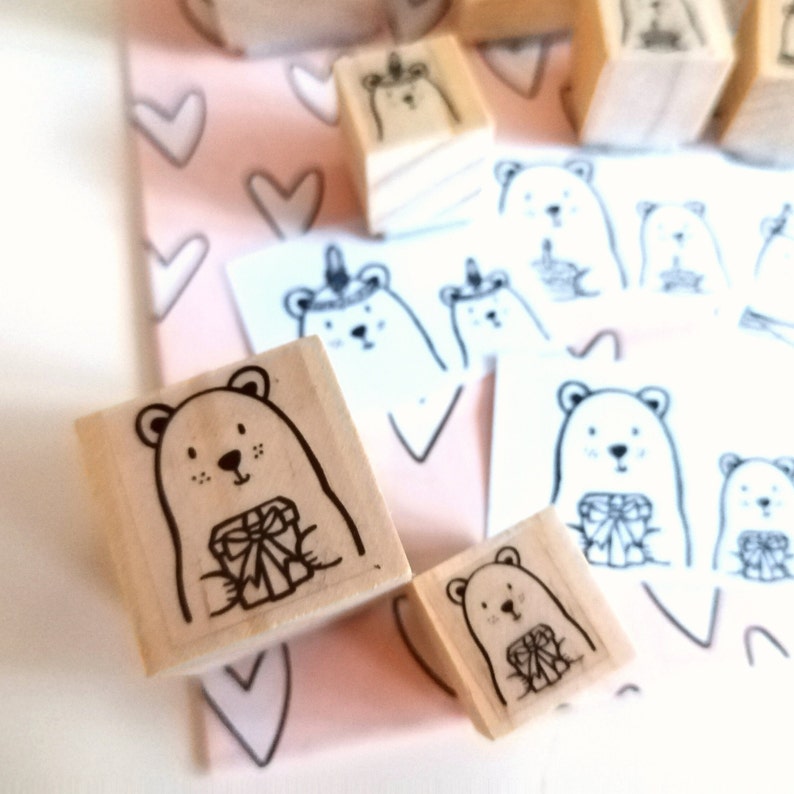 Stamp bear family birthday image 3