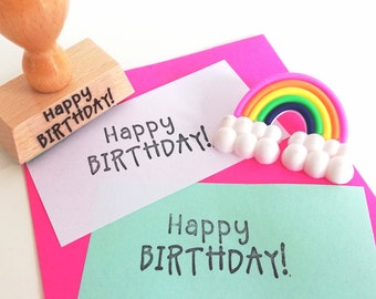 Stempel Happy Birthday, Geschenk Stempel, Geburtstag Stempel, Stempel Spruch, Holzstempel Text, Bullet Journal Stempel