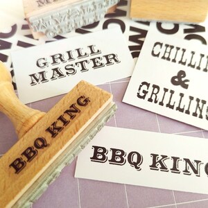 Sello de goma BBQ King Grill Stamp Verano Día del Padre Grill Master
