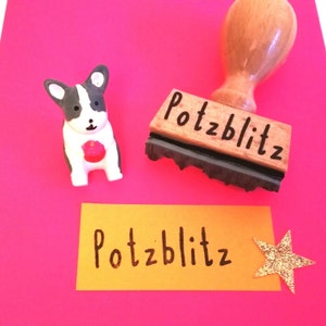 Stempel Potzblitz, goed humeur stempel, vriendschapsstempel, grappige spreuk stempel, houten stempel tekst, stempel bullet journal