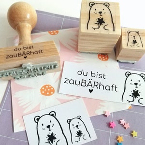 Stempel Bär Familie Stempel Muttertag Freundschaft Geburtstag Stempel Liebe zaubärhaft Bild 1