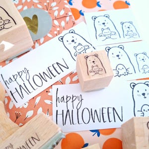 Tampon Ours Halloween Tampon Chauve-souris Fantôme Tampon Automne Joyeux Halloween