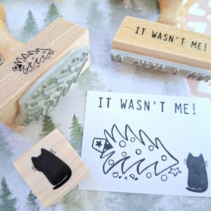 Stempel Weihnachtsbaum Katze Geschenk Stempel Nikolaus Advent merry Christmas