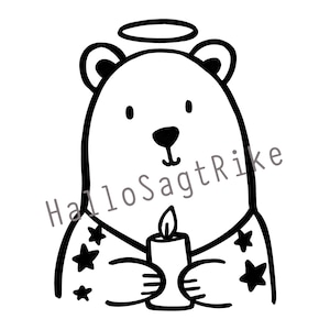 Bear Angel Advent Plotter File Christmas Christ Child Lettering SVG digital
