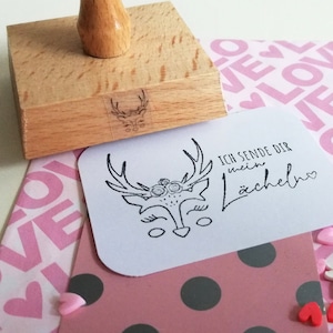 Stempel Hirsch, ich sende Dir mein Lächeln