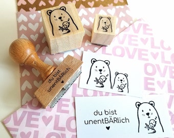 Stamp Bear Family Stamp Mother's Day Friendship Birthday Stamp Love