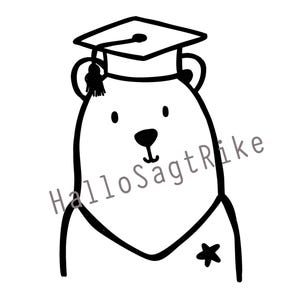Arquivo plotter de formatura de urso letras escolares SVG digital