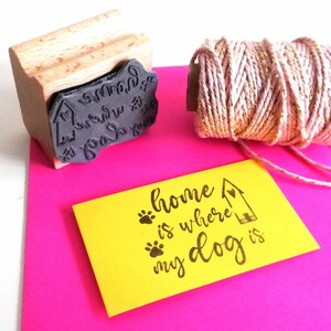 thuis is waar mijn hond is stempel, vriendschapsstempel, hondenliefdestempel, houten stempeltekst, bullet journal-stempel, typfout