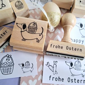 Stempel Dackel Ostern Korb Karotte Frühling