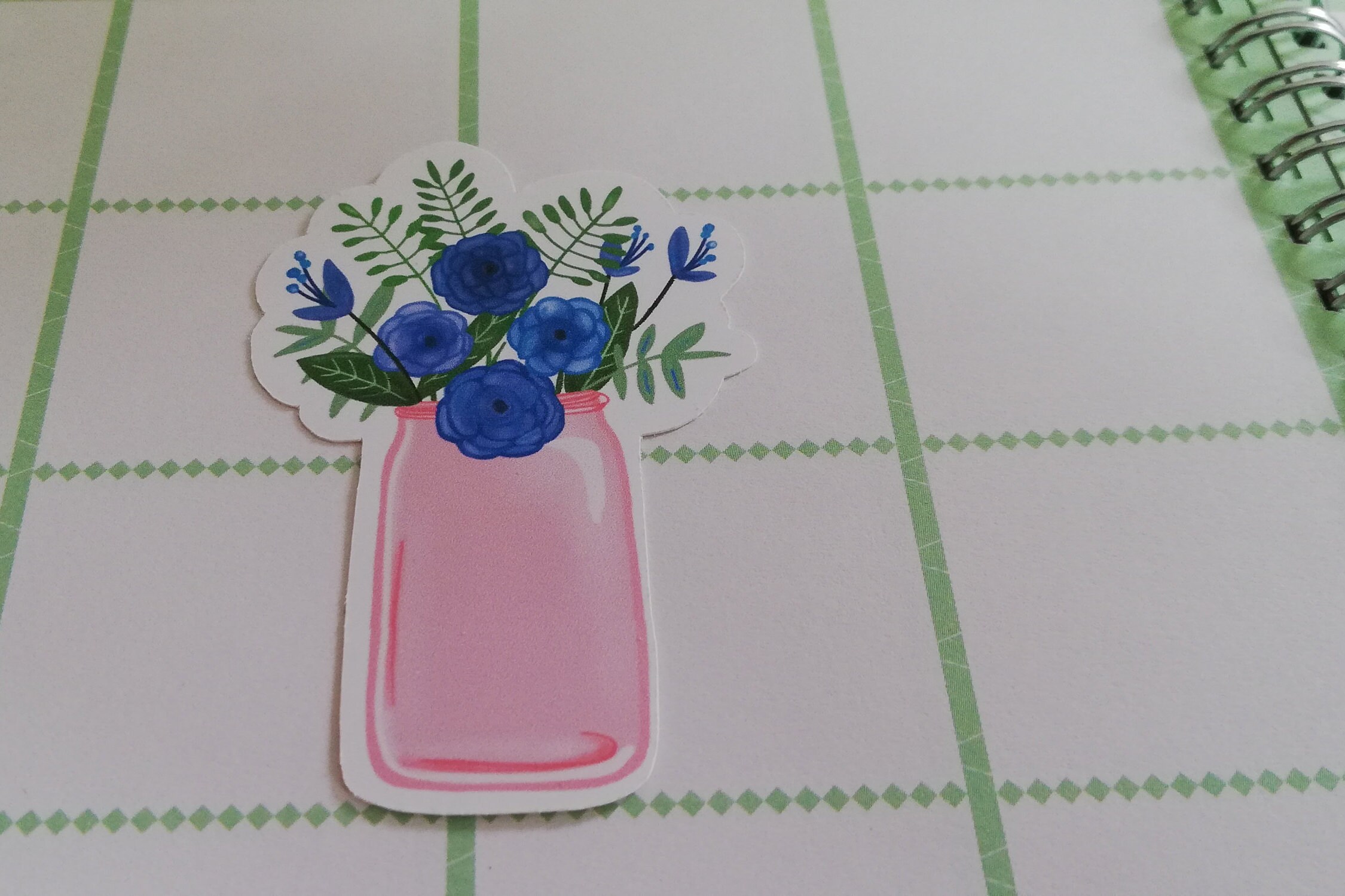 Sticker de Vinilo Flores Vintage 1 pegatina flores azules