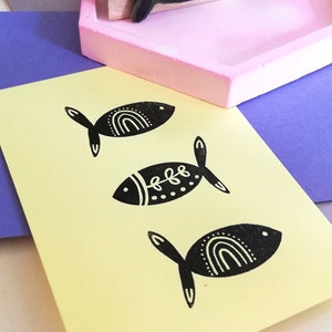Stempel Fisch, Holzstempel Tier