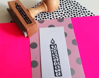 Stempel Kerze Leopard Muster