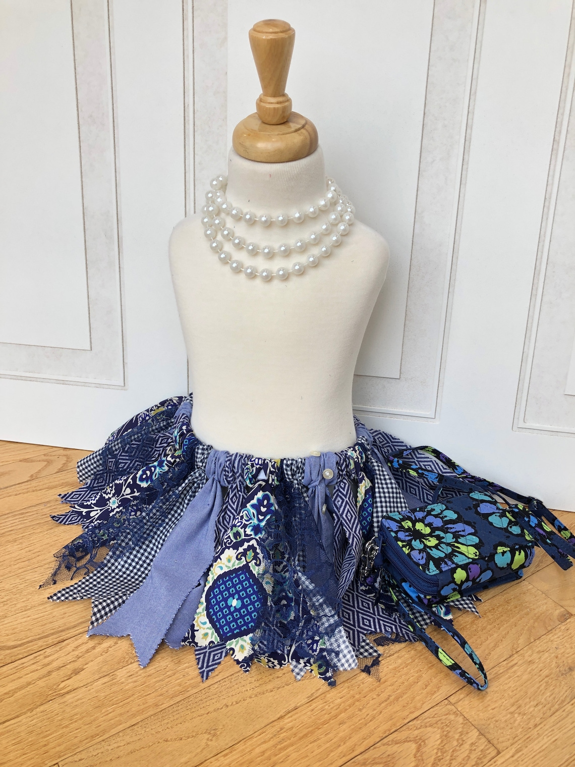 Blue Fabric Tutu Little Girl Fabric Tutu Rag Fabric Tutu Etsy