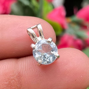 Blue Topaz Pendant: Handmade 925 Sterling Silver Necklace