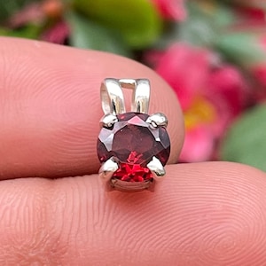 Handmade Red Garnet 925 Sterling Silver Pendant