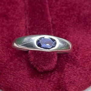 Handmade Iolite Ring: Oval Gemstone, 925 Sterling Silver