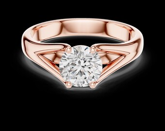 Natürlicher weißer Zirkon Ring, 925 Sterling Silber, Minimalistisches Edelstein-Band