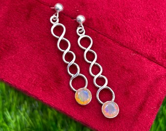 Ethiopian Opal Earrings: 925 Sterling Silver Hanging Earring For Her