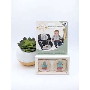 Magnesy na pokrowce na siedzenia samochodowe, Cactus Baby Boy Girl Shower Gift. Dzieci muszą mieć. Parent Hack. Magnetyczny uchwyt na pasy do fotelika samochodowego. Nowa mama, tata. Nowe dziecko