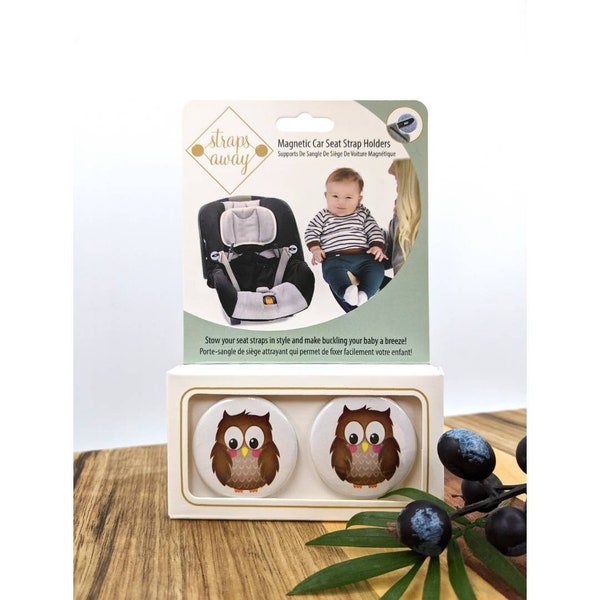 Woodland owls, Adorable, Unique Baby Gift, genius parenting hack, Wise Guys Magnetic Car Seat Strap Holders, Practical