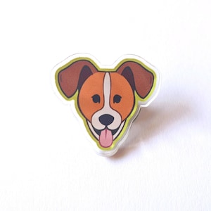 Jack Russel Terrier Hund Pin - Acryl Anstecknadel Abzeichen - Hundeliebhaber Geschenk - Süßes Cartoon Terrier Accessoire