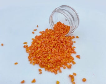 Ópalo de salmón triturado, ópalo triturado para incrustaciones, material de incrustación, ópalo naranja triturado, suministros para hacer anillos, anillos de ópalo, joyería de ópalo