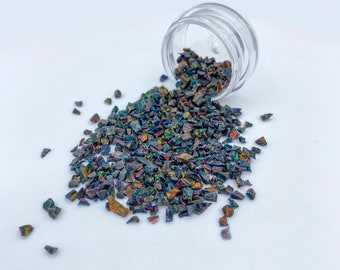 Crushed Black Fire Opal, Crushed Red Opal, Crushed Opal for Inlay, Red Opal for Sale, Ring Making Supplies, Opal Jewelry, Inlay Material