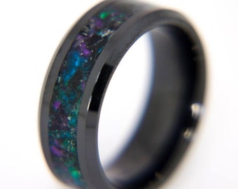 Deep Space Ring Making Kit: Black Ceramic, Amethyst, Malachite, Glow