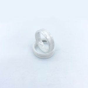 6mm or 4mm White Ceramic Ring blank for inlay, women&#39;s white ceramic ring blank, Ring making supplies, Inlay ring core