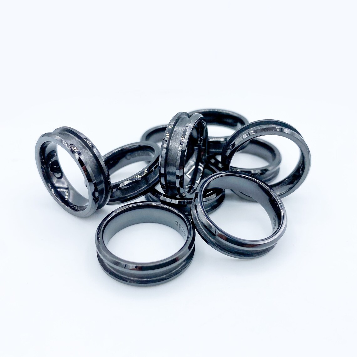 Black Ceramic Ring Blank 10 Pack 10 Pack Ring Blanks Ring Etsy
