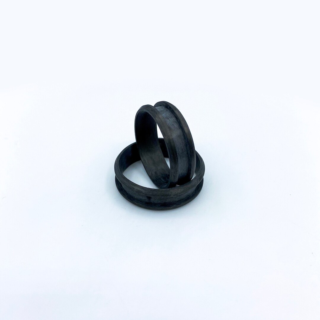 Carbon Fiber Ring Blank for Inlay 8mm Wide Ring With 4mm Wide Etsy