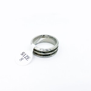 Damascus Steel double-channel ring blank