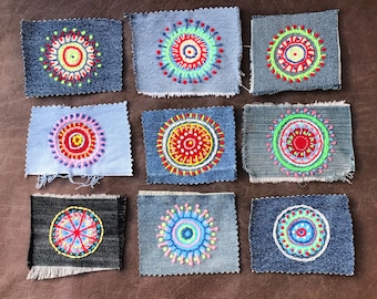Handmade Embroidered Om Mandala Patches Handmade Embroidered Om Mandala Patches