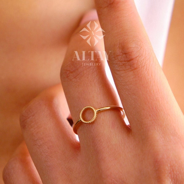 14K Gold Open Circle Ring, Rings for Women, Minimalist Ring, Promise Ring, Dainty Ring, Karma Ring, Eternal Ring, Unity Ring, Gift for her