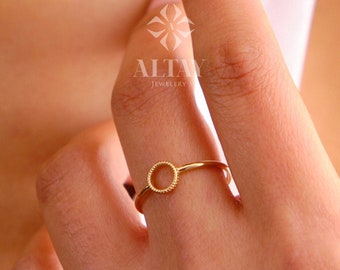 14K Gold Open Circle Ring, Rings for Women, Minimalist Ring, Promise Ring, Dainty Ring, Karma Ring, Eternal Ring, Unity Ring, Gift for her