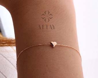 14K Gold Heart Bracelet