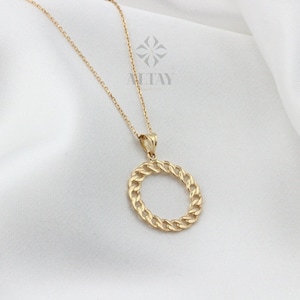 14K Gold Cuban Link Pendant, Small Chain Necklace, Mini Miami Cuban Link Choker, Layered Real Gold Charm, Daily Necklace, Gift for Her