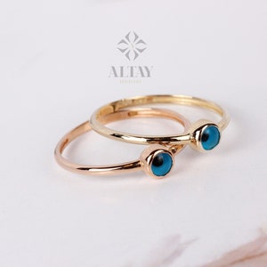 14K Gold Evil Eye Ring, Dainty Stacking Ring, Delicate Evil Eye Band, Minimalist Stackable Jewelry, Luck Charm, Protection, Gift for Her