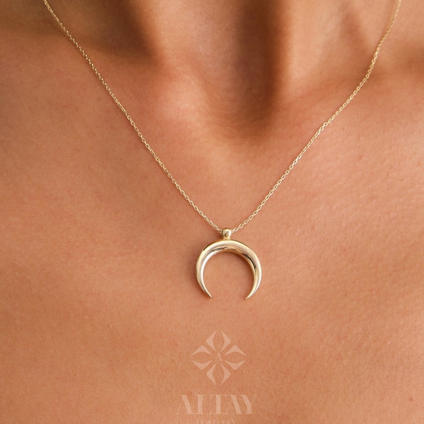 Gold Moon Necklace Etsy